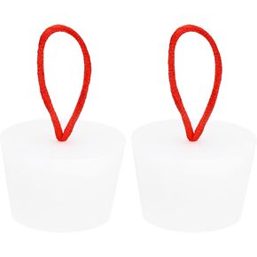 MECCANIXITY Silicone Rubber Tapered Plug 35 to 45mm Solid Bathtub Bungs Stopper with Handle for Test Tubes, Water Pipe, Drainage Hole, White 2 Pieces in Kuwait
