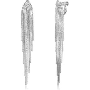 مشبك المعجبين على أقراط النساء ، أقراط بيان الفضة الذهبية ، أقراط متدلية للنساء ، أقراط الشرابة للنساء in Kuwait