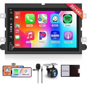 2G+64G Android Car Radio for Ford F150/F250/F350/E250/E350 with Wireless Carplay Android Auto, 7" HD Touchscreen Bluetooth Car Stereo in-Dash Support WiFi GPS Navi AHD Backup Camera USB FM/RDS SWC in Kuwait