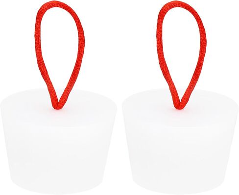 MECCANIXITY Silicone Rubber Tapered Plug 35 to 45mm Solid Bathtub Bungs Stopper with Handle for Test Tubes, Water Pipe, Drainage Hole, White 2 Pieces in Saudi Arabia