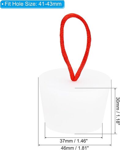 MECCANIXITY Silicone Rubber Tapered Plug 35 to 45mm Solid Bathtub Bungs Stopper with Handle for Test Tubes, Water Pipe, Drainage Hole, White 2 Pieces in Saudi Arabia