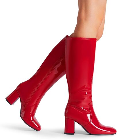 حلم أزواج المرأة Gogo Boots Square Square Side Side Zipper chunky knee knee boots for women in Saudi Arabia