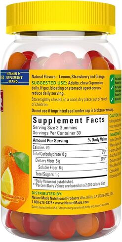 Nature Made Fiber 6 g, Dietary Supplement for Digestive Health Support, 90 Fiber Gummies, 30 Day Supply in Saudi Arabia