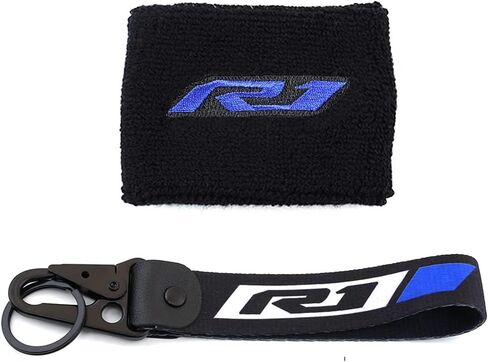 متوافق مع R1 YZF R1 R1M YZFR1 1999-2023 2024 2025 غطاء جورب سائل الفرامل الأمامي للدراجات النارية وسلسلة مفتاح المفاتيح (أحمر) in Saudi Arabia