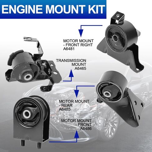 مجموعة حوامل محرك المحرك - متوافقة مع Mazda 6 2003 2004 2005 2006 2007 2008 2.3L، استبدال # A5829 A6494 A6497، مجموعة من 3 in Saudi Arabia