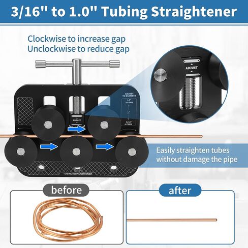 تقويم الأنابيب لمدة 3/16 "إلى 1.0" بوصة O.D. خط الفرامل ، أداة تقويم الأنبوب ، أداة مصداقية للأنبوب النحاسي/الألومنيوم/أنبوب Seel/أنبوب عازم/خط الصلابة العالي in Saudi Arabia