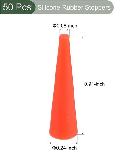 YOKIVE 50Pcs Silicone Rubber Stoppers, Tapered Plugs with High-Temperature Resistance | Protect Hole, Great for Lab Industry (Red, 3mm to 8mm) in Saudi Arabia