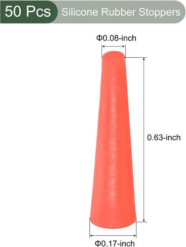 YOKIVE 50Pcs Silicone Rubber Stoppers, Tapered Plugs with High-Temperature Resistance | Protect Hole, Great for Lab Industry (Red, 3mm to 8mm) in Saudi Arabia