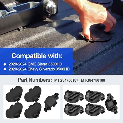 Platform Hitch 5th Wheel Mount Covers Compatible with 2020-2024 GMC Sierra 3500HD Chevy Silverado 3500HD Part Numbers MTG84756187 MTG84756188 Black in Saudi Arabia