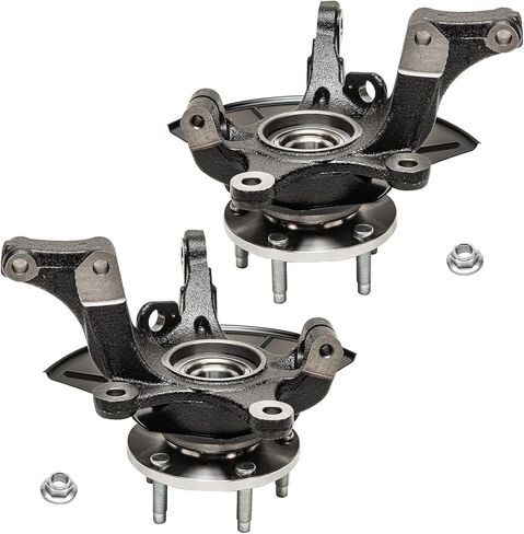 Detroit Axle - 2 مفاصل التوجيه الأمامية وحمل العجلات لعام 2005-2011 Ford Escape Mazda Tribute Mercury Mariner 2006 2007 2008 2008 2010 Detering Knuckles & Wheel Bearing Hubs Present in Saudi Arabia