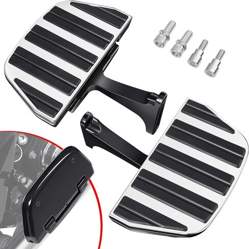 Benlari Passenger Floorboards Motorcycle Footboards Stainless Steel with Mount Kits Compatible with Harley Davidson Touring Road King Street Glide Road Glide Electra Glide 1993-2024 Style3(Black） in Saudi Arabia