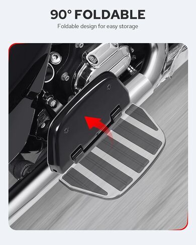 Benlari Passenger Floorboards Motorcycle Footboards Stainless Steel with Mount Kits Compatible with Harley Davidson Touring Road King Street Glide Road Glide Electra Glide 1993-2024 Style3(Black） in Saudi Arabia