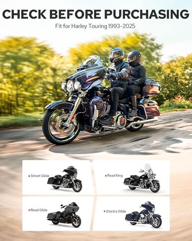 Benlari Passenger Floorboards Motorcycle Footboards Stainless Steel with Mount Kits Compatible with Harley Davidson Touring Road King Street Glide Road Glide Electra Glide 1993-2024 Style3(Black） in Saudi Arabia