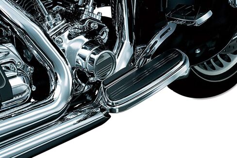 Kuryakyn 7544 Motorcycle Foot Control: Traditional Right Side Floorboard Exhaust Boot Guard for 1980-2019 Harley-Davidson Motorcycles, Chrome , Black in Saudi Arabia