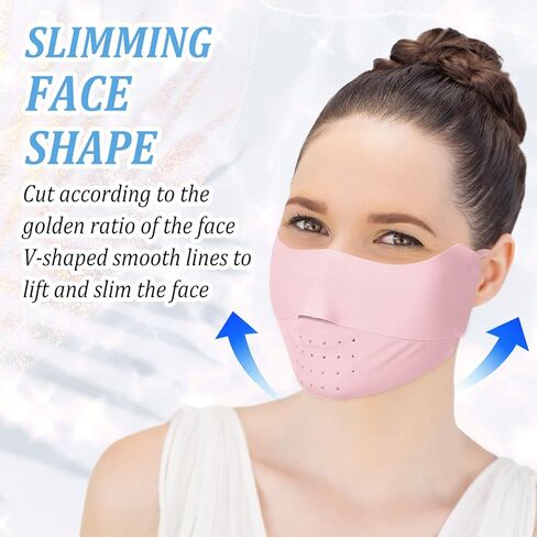 2pcs قناع الوجه الأشعة فوق البنفسجية ، UPF50+ قناع الوجه الحماية من أشعة الشمس من أشعة الشمس الحرير أقنعة قابلة للغسل حلقة قابلة للتعديل للهبوط في الهواء الطلق in Saudi Arabia