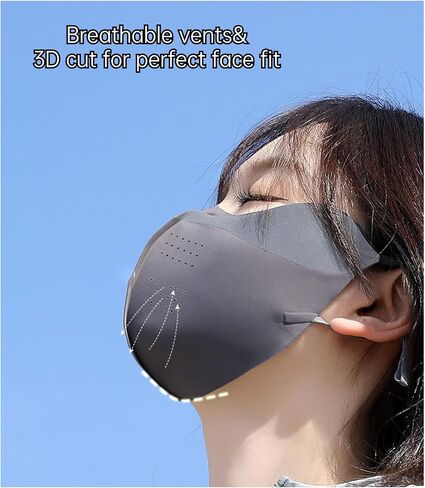 UV Protection Face Cover Beauty Mask UPF 50+ for Women, Comfortable Outdoor Daily Use, Adjustable Strap, Reflector in Kuwait