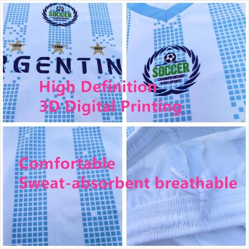 Kids Soccer Jersey Set For Fan Inspired Designs Youths Football Uniforms Boys Girls Shirt Short Outfits Ages 3-13 V-Neck in Saudi Arabia