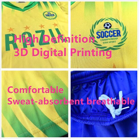 Kids Soccer Jersey Set For Fan Inspired Designs Youths Football Uniforms Boys Girls Shirt Short Outfits Ages 3-13 V-Neck in Saudi Arabia