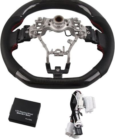 D Type Racing Steering Wheel with LED Indicator for WRX STI 2015-2021 - Carbon Fiber Steering Wheel Covers in Saudi Arabia