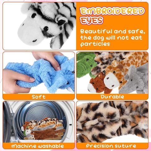 20 Pcs Dog Squeaky Toys No Stuffing Dog Toys for Aggressive Chewers, Crinkle Dog Toys Animals Puppy Toys Dog Squeak Toys Teething Plush Dogs Chew Toy for Small Medium Large Pet Gift, 20 Styles in Saudi Arabia