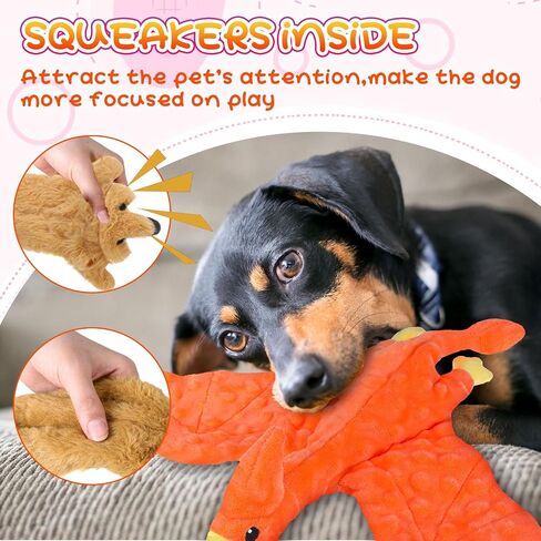 20 Pcs Dog Squeaky Toys No Stuffing Dog Toys for Aggressive Chewers, Crinkle Dog Toys Animals Puppy Toys Dog Squeak Toys Teething Plush Dogs Chew Toy for Small Medium Large Pet Gift, 20 Styles in Saudi Arabia