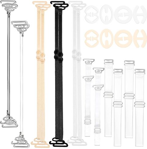 24Pcs Clear Bra Straps Clips, Invisible Adjustable Bra Strap, Non-slip Round Strap Holders for Slipping, Women Clear Clip Conceal Hide Straps Set in Saudi Arabia