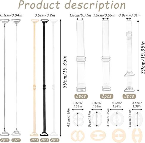 24Pcs Clear Bra Straps Clips, Invisible Adjustable Bra Strap, Non-slip Round Strap Holders for Slipping, Women Clear Clip Conceal Hide Straps Set in Saudi Arabia