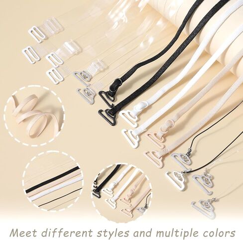 24Pcs Clear Bra Straps Clips, Invisible Adjustable Bra Strap, Non-slip Round Strap Holders for Slipping, Women Clear Clip Conceal Hide Straps Set in Saudi Arabia