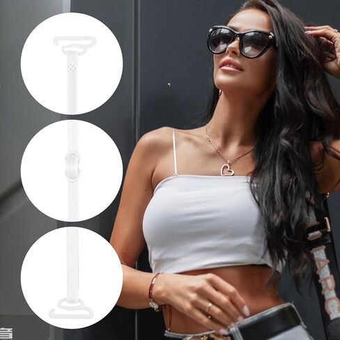 24Pcs Clear Bra Straps Clips, Invisible Adjustable Bra Strap, Non-slip Round Strap Holders for Slipping, Women Clear Clip Conceal Hide Straps Set in Saudi Arabia