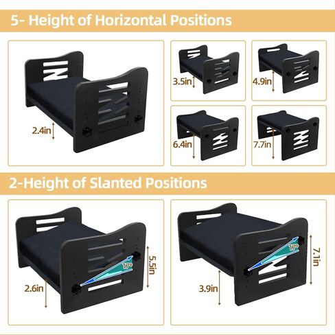 مسند قدم من الخيزران قابل للتعديل تحت المكتب، مسند قدم مريح مع ضبط 7 مستويات، مقعد مسند قدم مائل للمنزل والمكتب وغرفة النوم (خشب بورليوود) in Kuwait