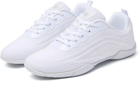 SECHRITE Cheer Shoes Women White Black Cheerleading Dance Sneakers for Cheer Practice and Competition, Athletic Flat Walking Tennis Shoes for Adults in Kuwait