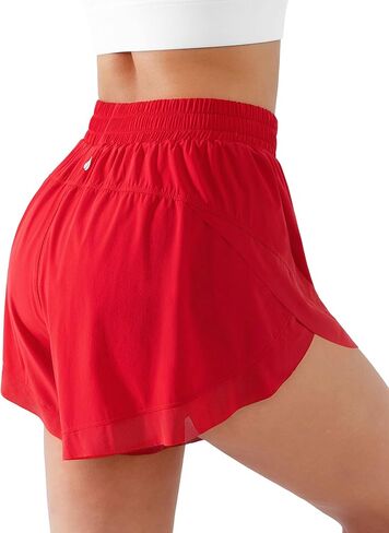 نساء 2 في 1 شورتات الجري 3 "بطانة مدمجة سريعة الجافة عالية الخصر مع جيوب صالة رياضية خفيفة الوزن in Kuwait