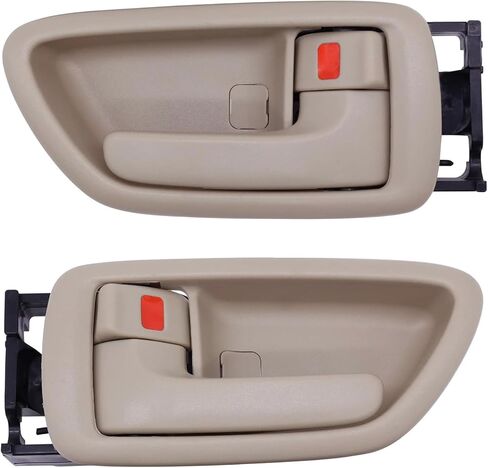2Pcs Interior Door Handles Driver & Passenger Side for 2001-07 Toyota Sequoia, 2000-2004 Avalon, 2004-2006 Tundra - Crew Cab ONLY - Four Full-Sized Doors - Beige in Saudi Arabia