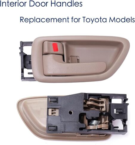 2Pcs Interior Door Handles Driver & Passenger Side for 2001-07 Toyota Sequoia, 2000-2004 Avalon, 2004-2006 Tundra - Crew Cab ONLY - Four Full-Sized Doors - Beige in Saudi Arabia
