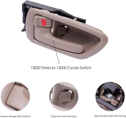 2Pcs Interior Door Handles Driver & Passenger Side for 2001-07 Toyota Sequoia, 2000-2004 Avalon, 2004-2006 Tundra - Crew Cab ONLY - Four Full-Sized Doors - Beige in Saudi Arabia