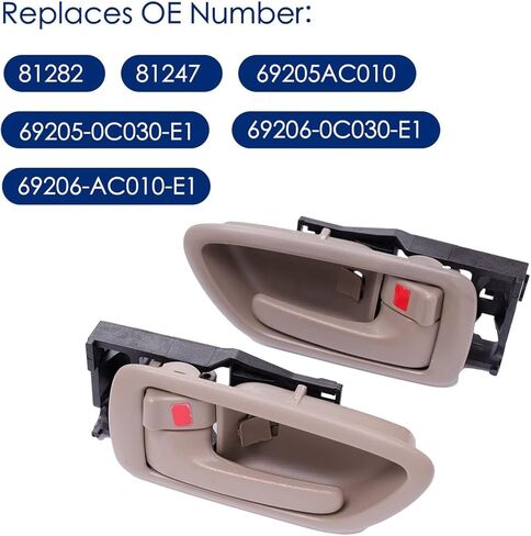 2Pcs Interior Door Handles Driver & Passenger Side for 2001-07 Toyota Sequoia, 2000-2004 Avalon, 2004-2006 Tundra - Crew Cab ONLY - Four Full-Sized Doors - Beige in Saudi Arabia