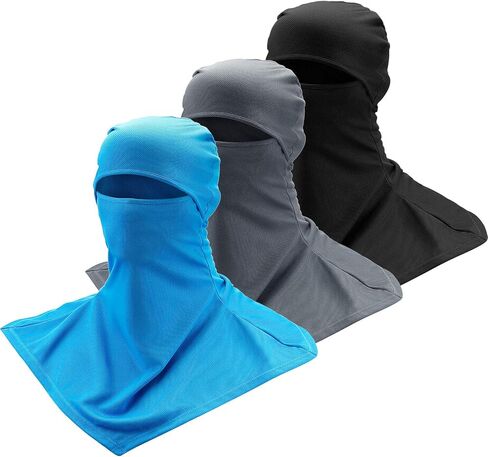 3 Piece Balaclava Face Cover Sun Protection Neck Cover (Black, Gray, Blue) in Saudi Arabia