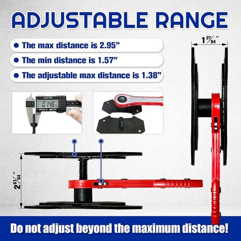 أداة ضغط الفرجار الفرامل ، أداة ضاغط مكبس الفرجار مع 2pcs إضافية لوحات كبيرة 1.57 "-2.95" لرسالة وسادة الفرامل القرص ، وأدوات السيارات مع شماعات الفرجار ، وإصلاح فرامل السيارة in Saudi Arabia