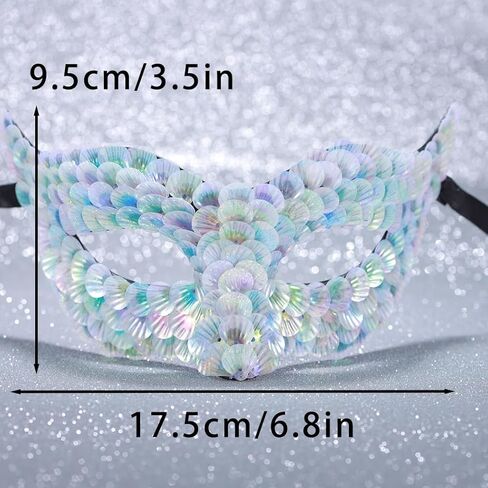 Bounzhi Women Masquerade Mask Glitter Venetian Masks Seashell Costume Mask for Ball Party in Kuwait