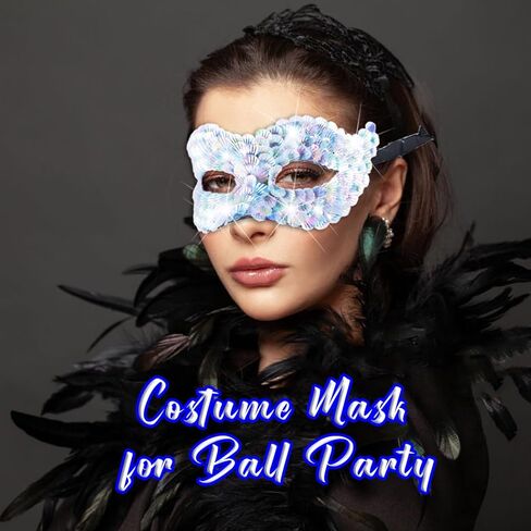 Bounzhi Women Masquerade Mask Glitter Venetian Masks Seashell Costume Mask for Ball Party in Kuwait