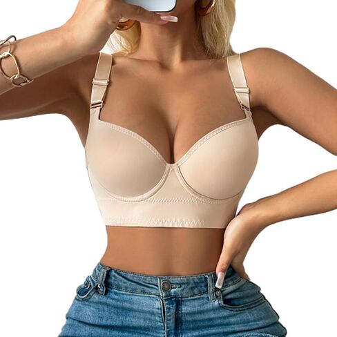 QDN Underwire Full Coverage Bra – Supportive, Comfortable Push Up Bra for Back Fat and Side Smoothing in Saudi Arabia