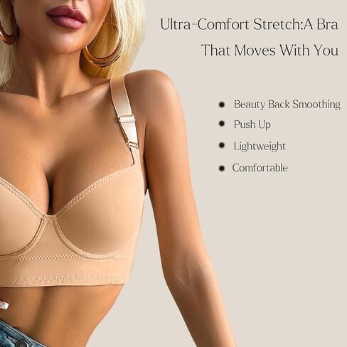 QDN Underwire Full Coverage Bra – Supportive, Comfortable Push Up Bra for Back Fat and Side Smoothing in Saudi Arabia