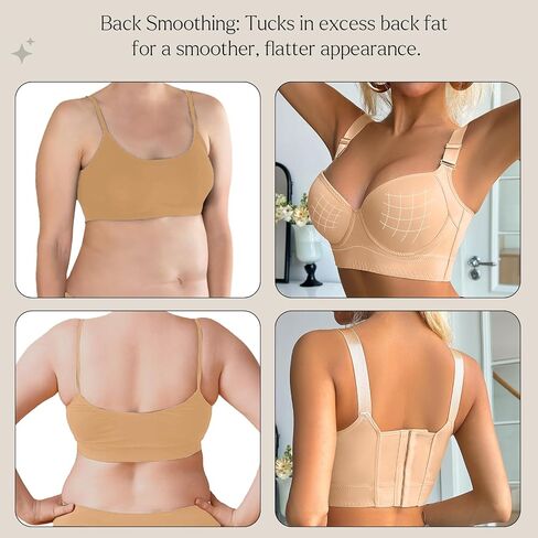QDN Underwire Full Coverage Bra – Supportive, Comfortable Push Up Bra for Back Fat and Side Smoothing in Saudi Arabia