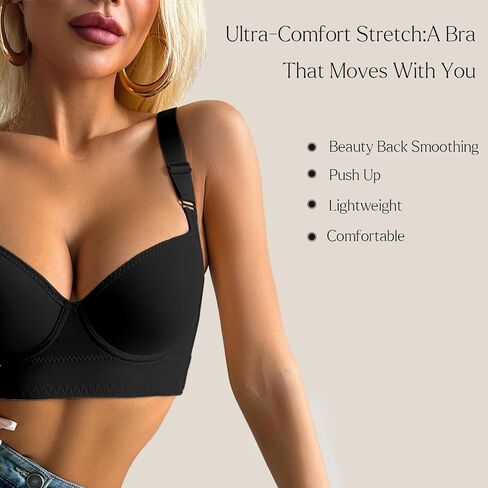 QDN Underwire Full Coverage Bra – Supportive, Comfortable Push Up Bra for Back Fat and Side Smoothing in Saudi Arabia