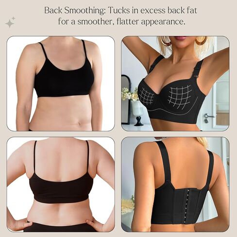 QDN Underwire Full Coverage Bra – Supportive, Comfortable Push Up Bra for Back Fat and Side Smoothing in Saudi Arabia