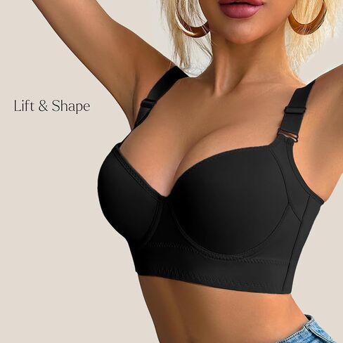 QDN Underwire Full Coverage Bra – Supportive, Comfortable Push Up Bra for Back Fat and Side Smoothing in Saudi Arabia