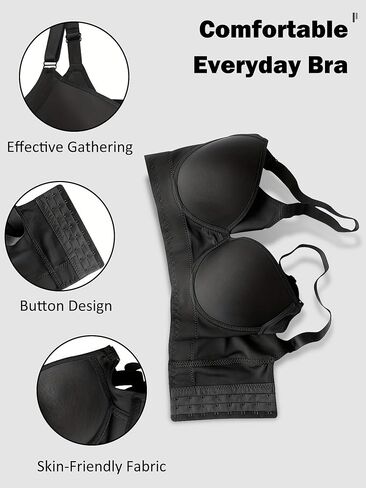 QDN Underwire Full Coverage Bra – Supportive, Comfortable Push Up Bra for Back Fat and Side Smoothing in Saudi Arabia