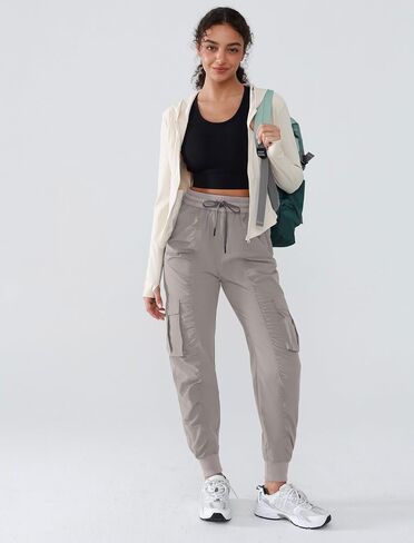 Lightweight Workout Joggers for Women 30" High Waisted Outdoor Running Casual Track Pants with Pockets in Kuwait