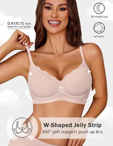 Avidlove Bras for Women No Underwire Seamless Push Up Bra Wireless Soft Bralettes Scalloped Full Coverage Everyday Bra in Saudi Arabia