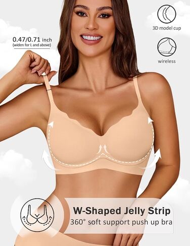 Avidlove Bras for Women No Underwire Seamless Push Up Bra Wireless Soft Bralettes Scalloped Full Coverage Everyday Bra in Saudi Arabia